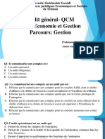 Audit général-QCM LEF: Economie Et Gestion Parcours: Gestion