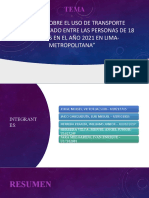 Impacto Sobre El Uso de Transporte Público O Privado Entre Las Personas de 18 A 55 Años en El Año 2021 en Lima-Metropolitana