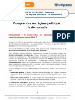 Fiche de Revision HGGS 2021 Comprendre Un Regime Politique La Democratie