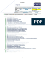 Inspección de Ingreso: - 0 Reparado, Sin Anotaciones 1 Se Recomienda La Reparación 2 Reparar Inmediatamente