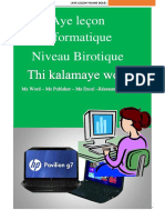 Aye Leçon Informatique Niveau Birotique