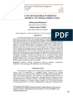 Effects of Flexible Working Arrangement On Job Satisfaction: Abdurezak Mohammed Abenet Legesse Bekele