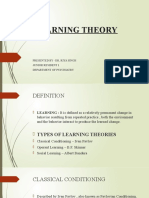 Learning Theory: Presented by - Dr. Riya Singh Junior Resident 1 Department of Psychiatry