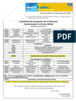 Calendário de Avaliações Do 2° S Médio1º Bimestre