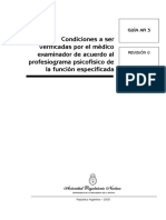 Condiciones A Ser Verificadas Por El Médico Examinador de Acuerdo Al Profesiograma Psicofísico de La Función Especificada