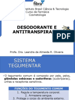 Desodorante E Antitranspirante: Faculdade Do Instituto Brasil Ciência & Tecnologia Curso de Farmácia Cosmetologia