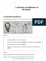 La Division Euclidienne Et Decimale Cours de Maths en 6eme en PDF