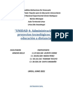 UNIDAD 4: Administración de Proyectos Tecnológicos y La Educación A Distancia