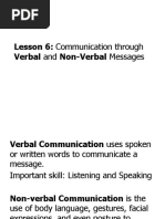 Lesson 6: Communication Through Verbal and Non-Verbal Messages