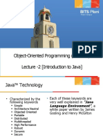 Object-Oriented Programming (CS F213) Lecture - 2 (Introduction To Java)