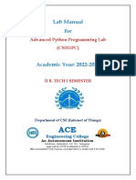 Lab Manual For: Advanced Python Programming Lab (CS311PC)