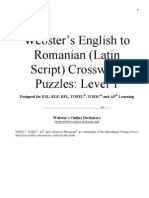 Crossword Book Romanian (Latin Script) Level1 Ref2to1 R BK