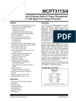 Single-Cell Li-Ion/Li-Polymer Battery Charge Management Controller With Input Overvoltage Protection