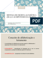 Sistema de Escrita Alfabética (Sea) E As Hipóteses Da Escrita