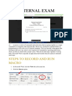 External Exam: Steps To Record and Run Macro