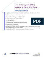 Épreuve de Sciences de La Vie Et de La Terre: I. Maîtrise Des Connaissances (5 Points)