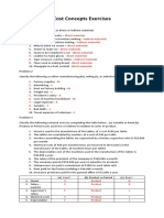 Cost Concepts Exercises With Answers