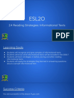 Esl2O: 2.4 Reading Strategies: Informational Texts