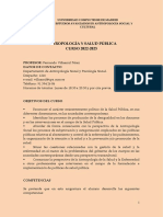 Antropología Y Salud Pública CURSO 2022-2023: PROFESOR: Fernando Villaamil Pérez Datos de Contacto