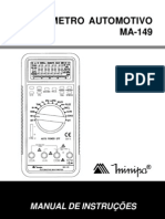 Manual Multímetro Automotivo Minipa MA-149