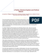 Philippine Political Parties, Electoral System and Political Reform