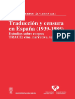 Traducción y Censura en España: Estudios Sobre Corpus TRACE: Cine, Narrativa, Teatro