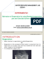 Experiment#1: Hydrology & Water Resource Management Lab