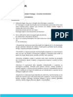 Atividades Fisiologia - Conceitos Introdutórios Prof. Dr. Daniel Sol Sol de Medeiros Homeostasia