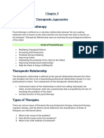 Therapeutic Approaches Nature of Psychotherapy