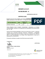 Certificado de Bioger