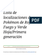 Lista de Localizaciones de Pokémon de Rojo Fuego y Verde Hoja - Primera Generación - WikiDex, La Enciclopedia Pokémon PDF