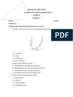 Grade 10 Biology Week 7 Lesson 1 Worksheet 1 and Solutions