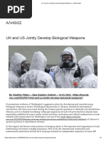 UK and US Jointly Develop Biological Weapons