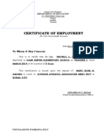 Certificate of Employment: To Whom It May Concern