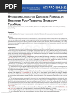 ACI PRC-364.8-22: Hydrodemolition For Concrete Removal in Unbonded Post-Tensioned Svstems,-Technote