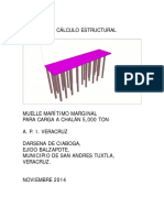 Memoria de Cálculo Estructural Muelle Marítimo Marginal para Carga A Chalán 5,000 Ton A. P. I. Veracruz