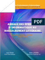 Annale API Epreuves Info Tle A PDF