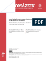 Desverbalización y Estructuras Sintácticas en Interpretación Simultánea