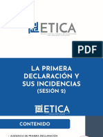 La Primera Declaración y Sus Incidencias - Sesión 2 PDF