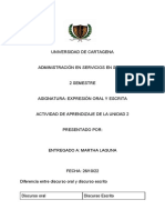 Actividad de Aprendizaje 2 EXPRESION ORAL