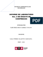 Laboratorio 2 - Ensayo de Compresion ELASTICIDAD Y RESISTENCIA DE MATERIALES