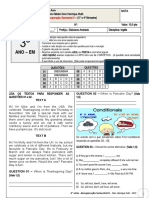 Recuperaão Semestral II - Inglês - 3°ano - 2022