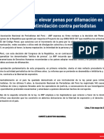 ANP Al Congreso: Elevar Penas Por Difamación Es Manifiesta Intimidación Contra Periodistas