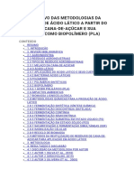 Comparativo Das Metodologias Da Produção de Ácido Lático A Partir Do Melaço de Cana