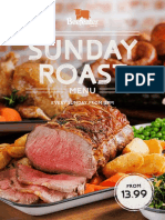 Beefeater Sunday Roast Menu