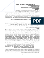 Dany Laferrière Une Écriture en Travail - Roman Moderne Ou Modernité Romanesque