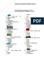 Ulangan Kenaikan Kelas Bahasa Inggris Kelas 1