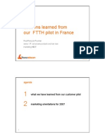 Lessons Learned From Our FTTH Pilot in France: Agenda