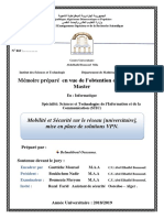 Mémoire Préparé en Vue de L'obtention Du Diplôme de Master