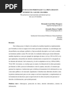 Protección Datos - PRIVACIDAD EN INTERNET EL CASO DE COLOMBIA